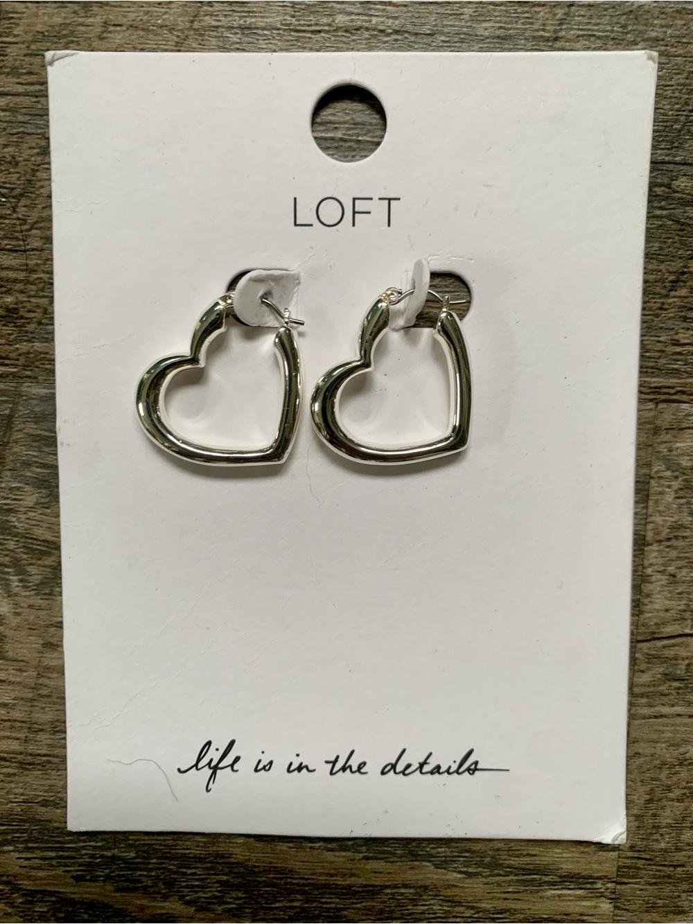 LOFT Silver Heart Stud Earrings